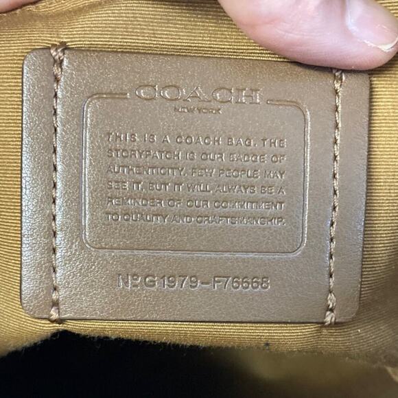 COACH F76668 SMAL TAN BROWN PEBBLED LEATHER CROSSBODY BAG - Picture 15 of 16